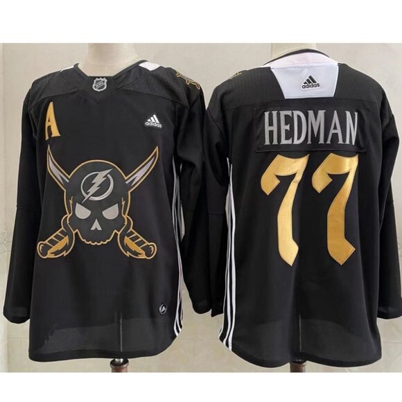 Mens Victor Hedman Black Stitched Jersey